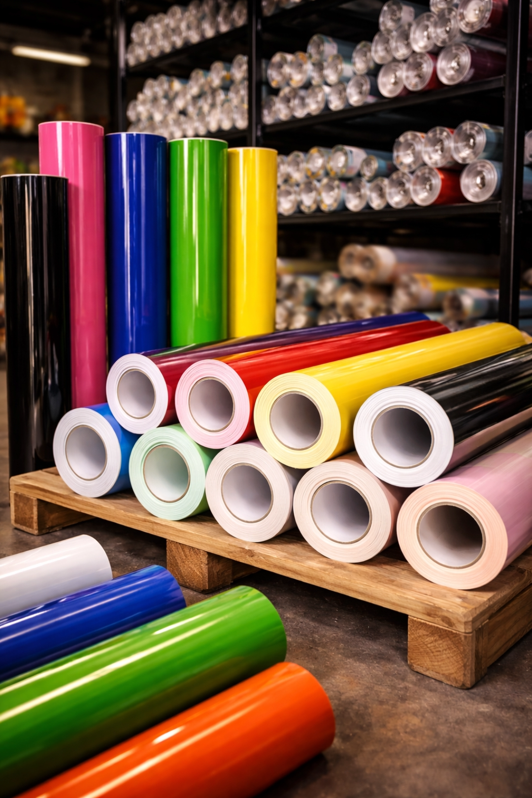 Bahan Stiker di Gudang