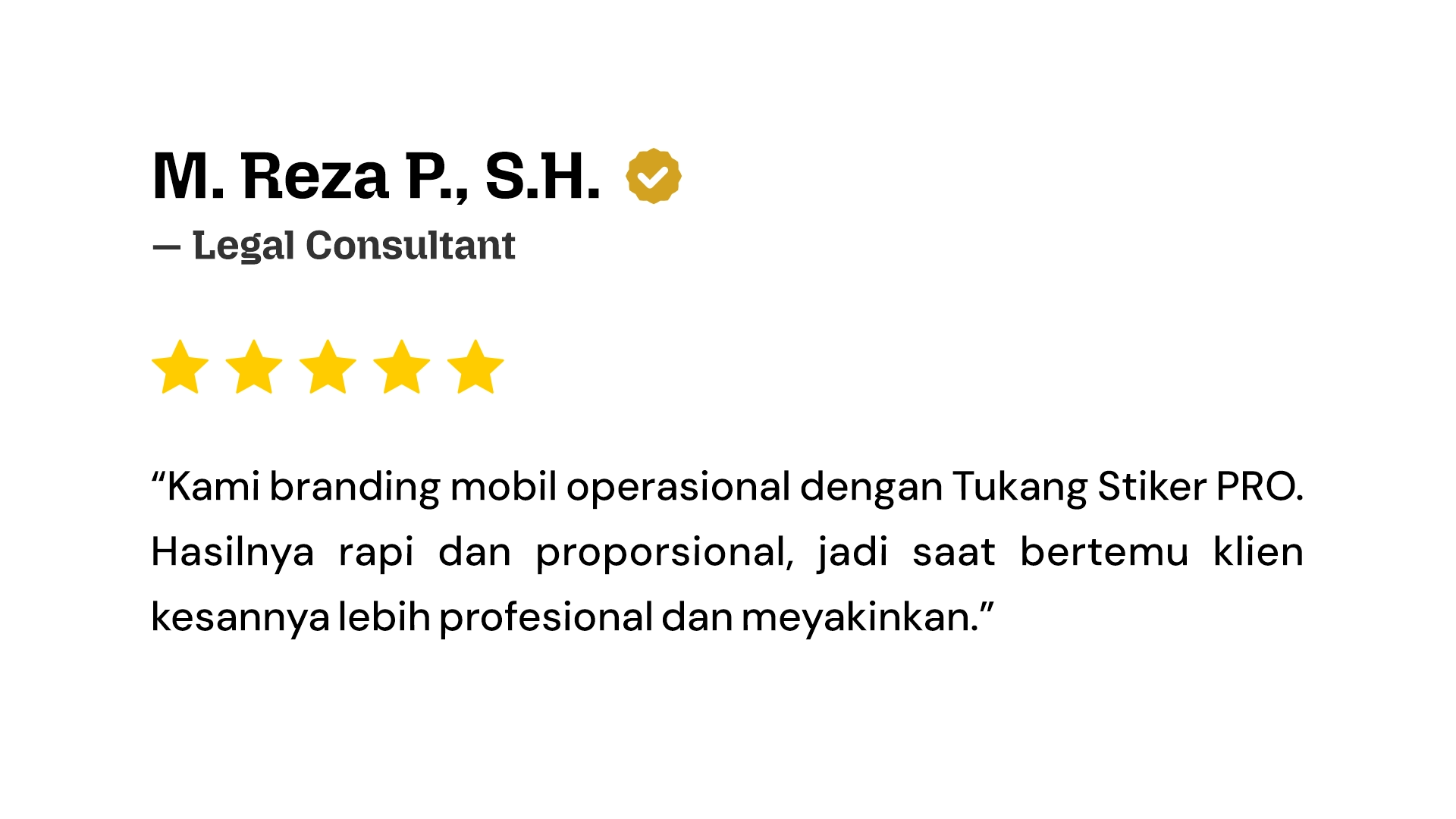 Ulasan 1 - Tukang Stiker PRO - Testimoni